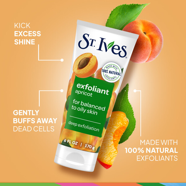 St. Ives Fresh Skin Exfoliating Face Scrub, Apricot Facial Exfoliator 6 oz - 4