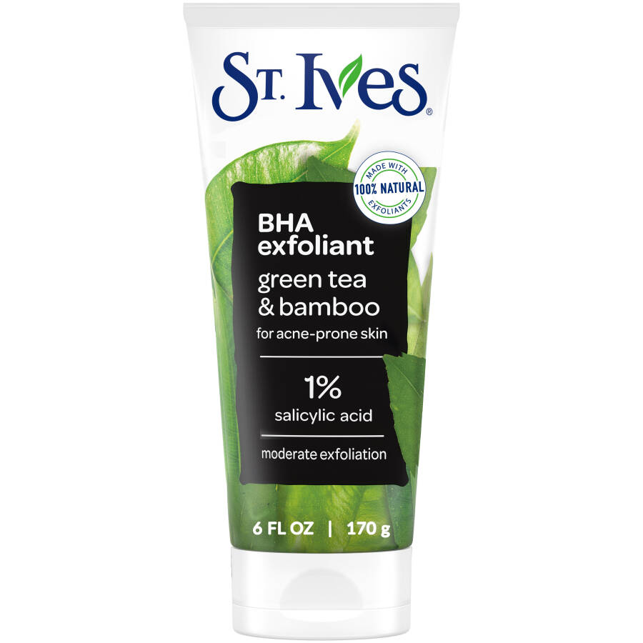 St. Ives Siyah Nokta Arındırıcı Peeling Yüz Scrub'ı, Yeşil Çay & Bambu Yüz Peelingi 6 oz - 1