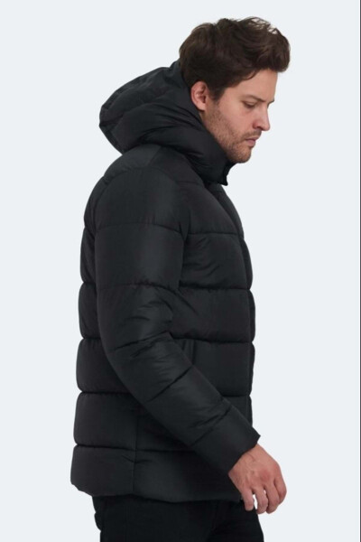 ST24JE026 Ganea Men's Puffer Hooded Jacket & Coat - Slazenger - Black - 3