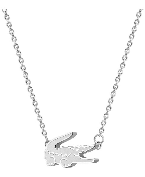 Stainless Steel Crocodile Necklace Silver - 1