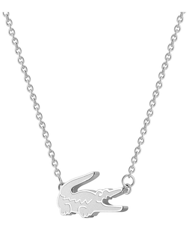 Stainless Steel Crocodile Necklace Silver - 1