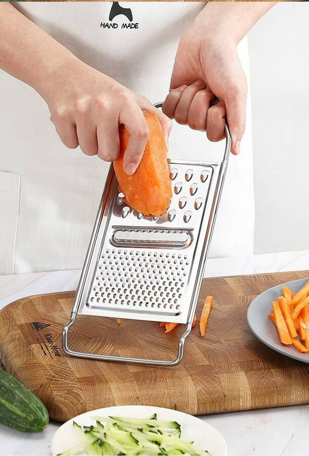 Stainless Steel Hand Grater Garlic Carrot Vegetable Cheese Grater Kitchen Slicer 3 Functions Grater - 8