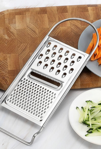 Stainless Steel Hand Grater Garlic Carrot Vegetable Cheese Grater Kitchen Slicer 3 Functions Grater - 10