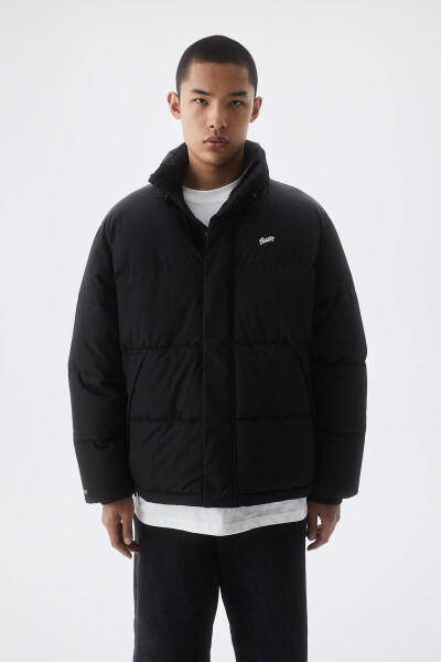 Stand Collar Puffer Jacket - 1