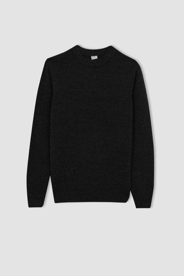 Standard Fit Crew Neck Sweater Anthracite - 7