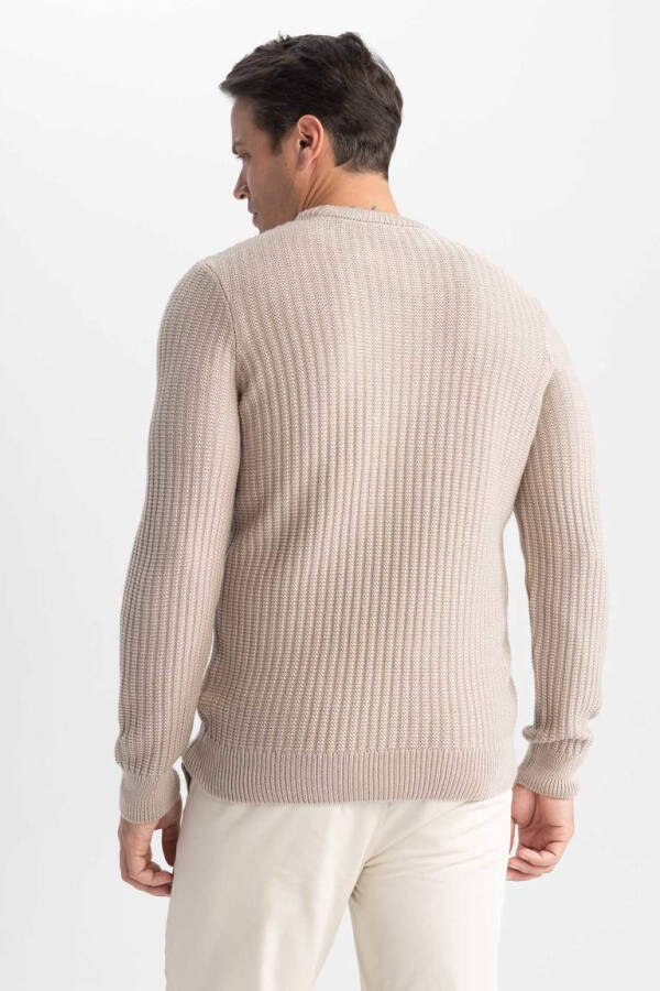 Standard Fit Crew Neck Waffle Sweater Vison - 12