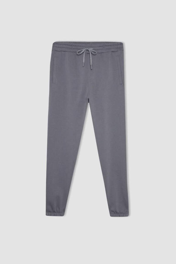 Standard Fit Elastic Leg Thick Sweatpants Dark Grey - 8