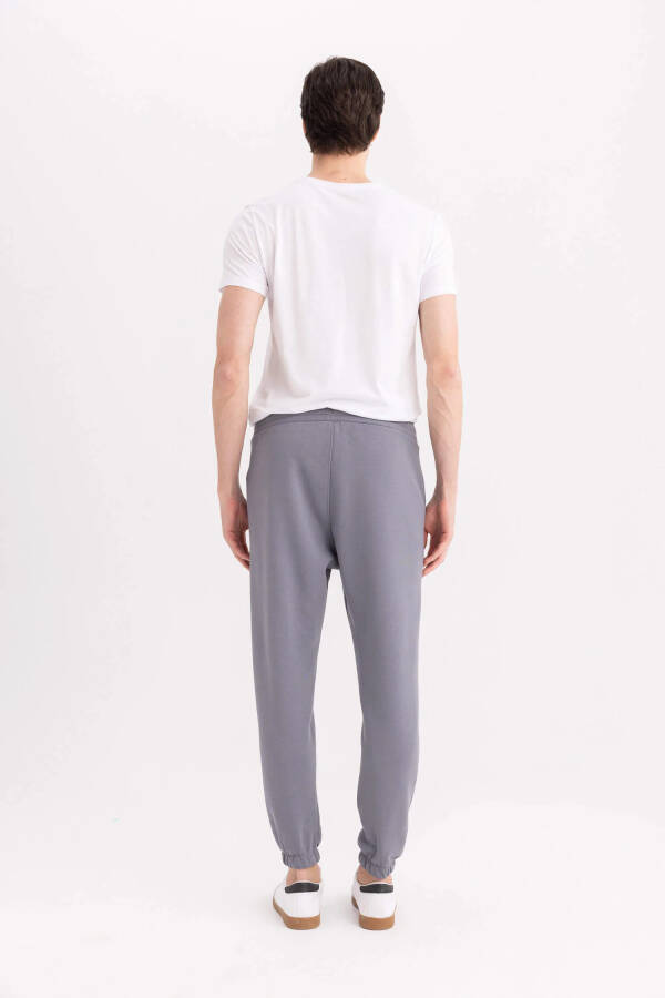 Standard Fit Elastic Leg Thick Sweatpants Dark Grey - 13