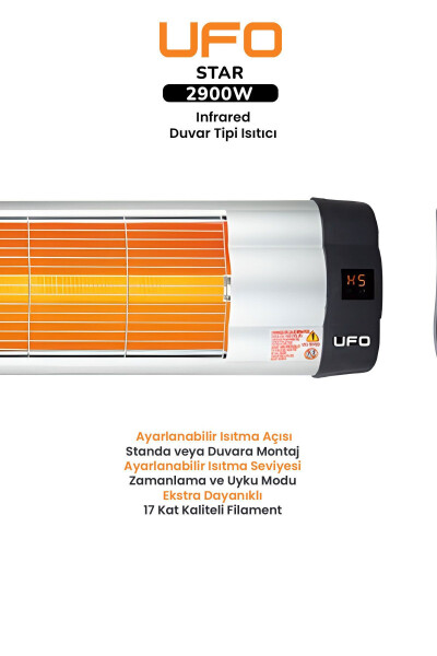 Star 2900 Infrared Wall Mounted Heater - Thermostat - 1