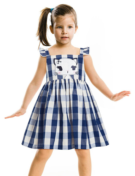 Star Cat Plaid Dress - 1