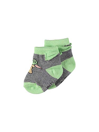 Star Wars Baby Boys Mandalorian The Child 3-Pack Booties - Baby Yoda Baby Socks Multipack (3-Pack, 0-12 Months) - 22