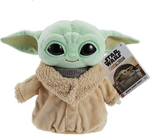 Star Wars Grogu Plush with Beskar Armor, Soft Doll Inspired by Star Wars Mandalorian Book of Boba Fett, Travel Toys and Gifts for Kids - 30