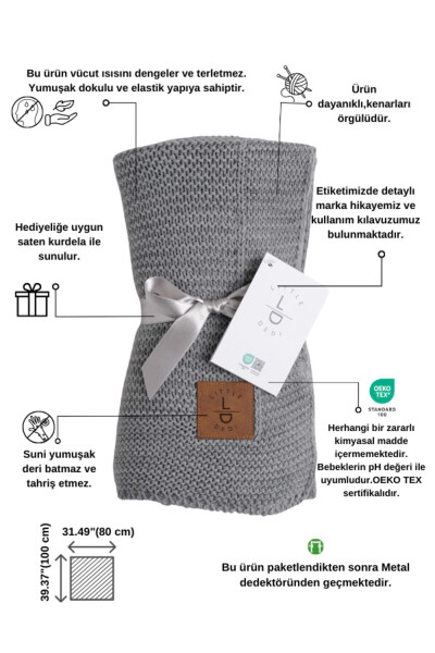 Starlink Knit Baby Swaddle Blanket, Oeko-Tex Certified Child Pike 80 x 100 cm - 10