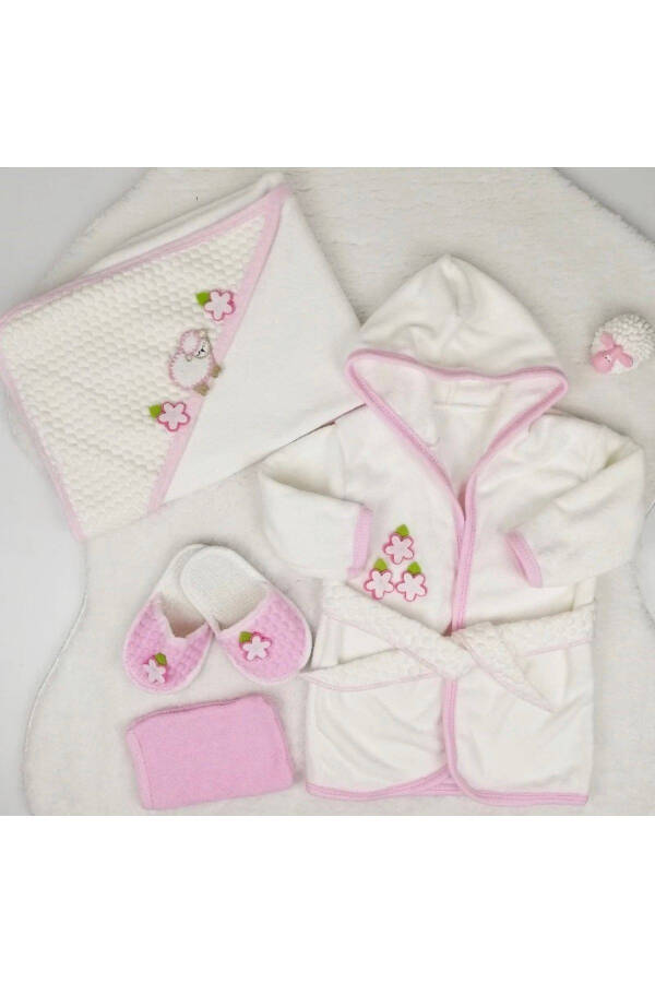 Starry Fleece Quilted 4 Piece Towel Robe Set - 13