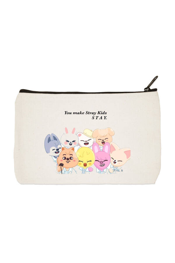 Stay Stray Kids Printed Fabric Makeup Bag, Pencil Case, Handbag - 1