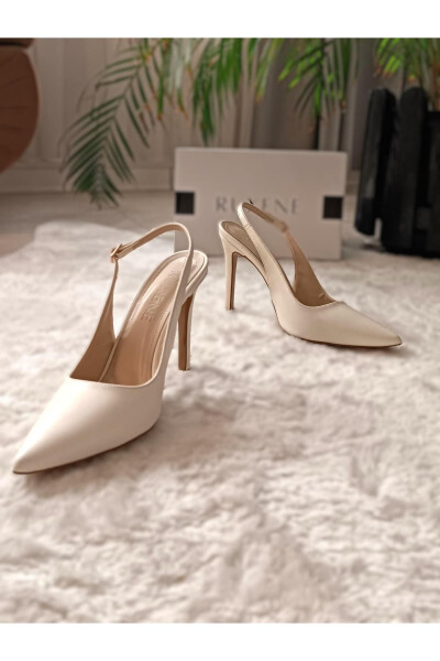 Steal Pointed Toe Heel Open Toe 10 Cm Thin Heel White Engagement Wedding Heeled Bridal Shoes - 19