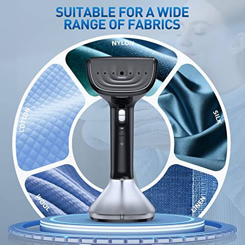 Steamer for Clothes - 1800W with Wet/Dry Ironing Modes, 20-Second Heat-up, Detachable Water Tank, Heat-Resistant Gloves for Wrinkle Removal. Suitable for 120V Countries. Color: Black - 5