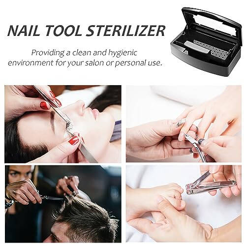 Sterilizer for Nail Tools, BUCICE Sterilization Tray for Tweezers, Nail Supplies, Hair Salon, Nail Tech Must Haves, Black - 7