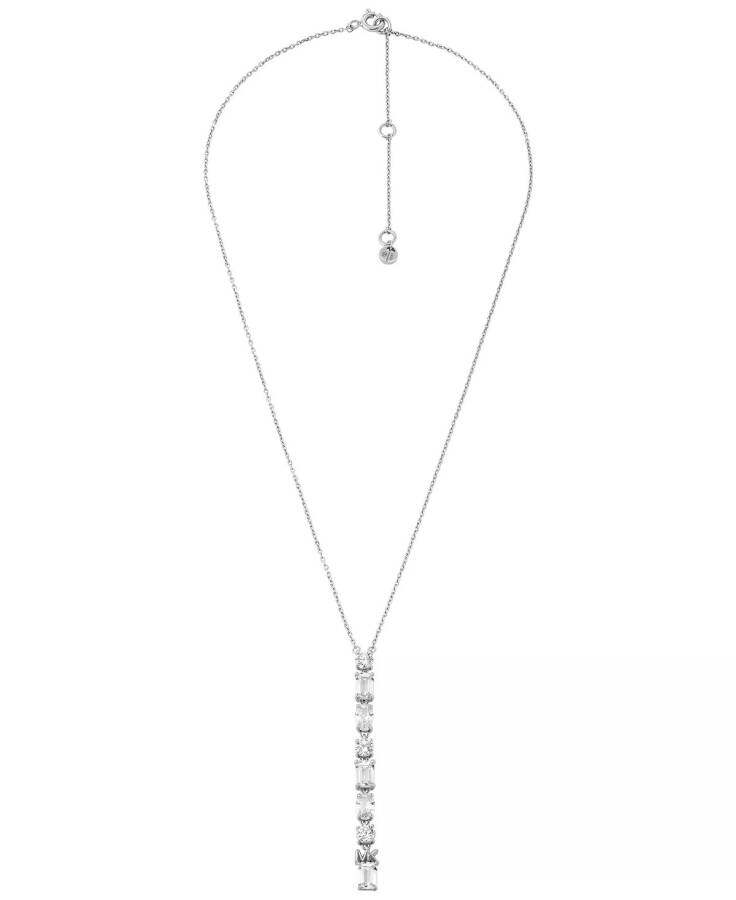 Sterling Silver Mixed Stone Lariat Necklace Silver - 5