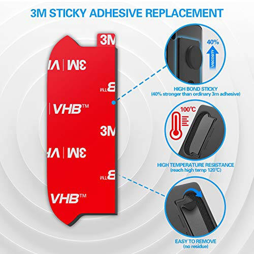 Sticky Adhesive Replacement for Socket Wallet+ Base, pop-tech 6pcs 3M VHB Strong Sticker Pads for Cell Phone Wallet Plus Case Back Stand, Double Sided Tape for iPhone 13 14, Samsung & All Smartphone - 8