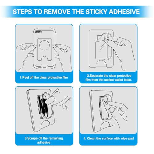 Sticky Adhesive Replacement for Socket Wallet+ Base, pop-tech 6pcs 3M VHB Strong Sticker Pads for Cell Phone Wallet Plus Case Back Stand, Double Sided Tape for iPhone 13 14, Samsung & All Smartphone - 12