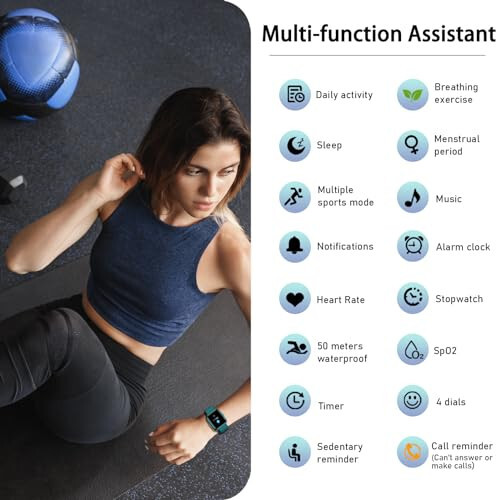 Stiive Fitness Takip Cihazı, Erkek Kadın Akıllı Saat, Kalp Atış Hızı Monitörü, Adım Sayacı, Uyku Monitörü, 50 Metre Su Geçirmez Adım Sayacı iOS ve Android Telefonlarla Uyumlu - 2