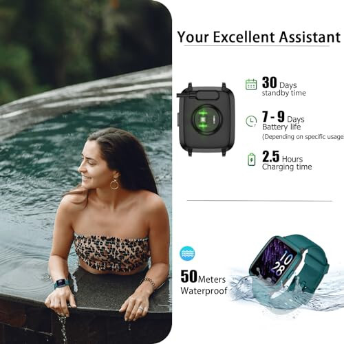 Stiive Fitness Tracker, Erkaklar va Ayollar uchun Smart Watch, Yurak Urishini Kuzatuvchi, Pedometr, Uyqu Monitori, 50 metr Su O'tkazmaydigan Qadamlarni Kuzatuvchi, iOS va Android Telefonlar bilan Mos keladi - 4