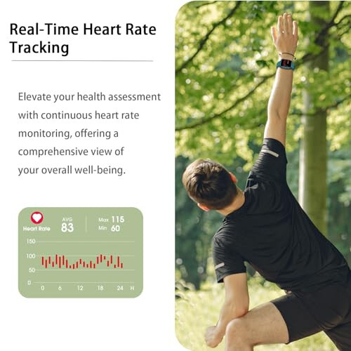 Stiive Fitness Tracker, Smart Watch for Men Women, Activity Fitness Watch with Heart Rate Monitor, Pedometer, Sleep Monitor, 50 Meters Waterproof Step Tracker Compatible with iOS & Android Phones - 3