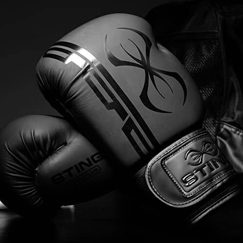 STING Olimpiyat Sponsoru - Armaplus Boks Eldivenleri | Boks, MMA ve Sparing Muay Thai İçin Yarışma veya Antrenman İçin | Anatomik Tasarım | Yetişkin Erkekler, Kadınlar ve Çocuklar İçin (Siyah, 16 oz) - 3