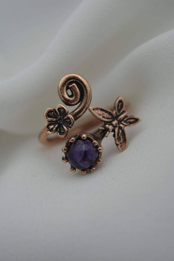 Stone Age Amethyst Ring with Special Stone - 1