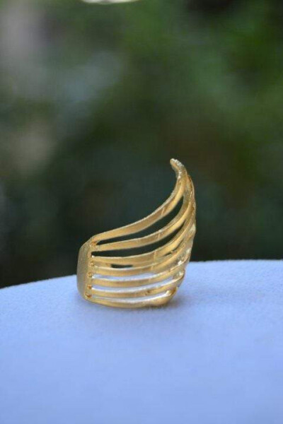 Stone Age Angel Wing Gold Plated Women's Ring - 2