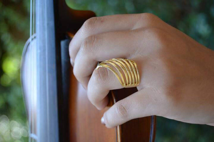 Stone Age Angel Wing Gold Plated Women's Ring - 3