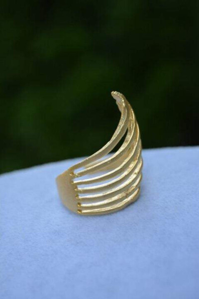 Stone Age Angel Wing Gold Plated Women's Ring - 6