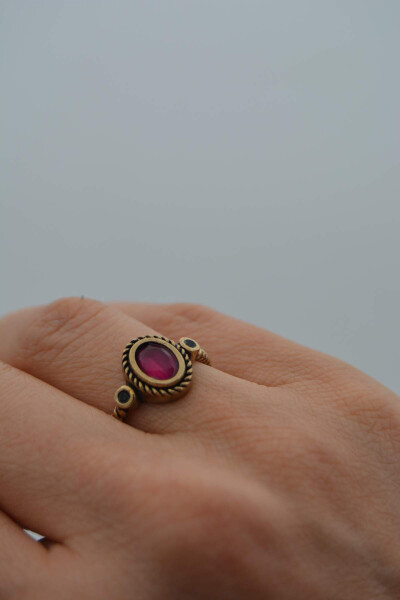 Stone Age Baroque Ruby Ring - 1