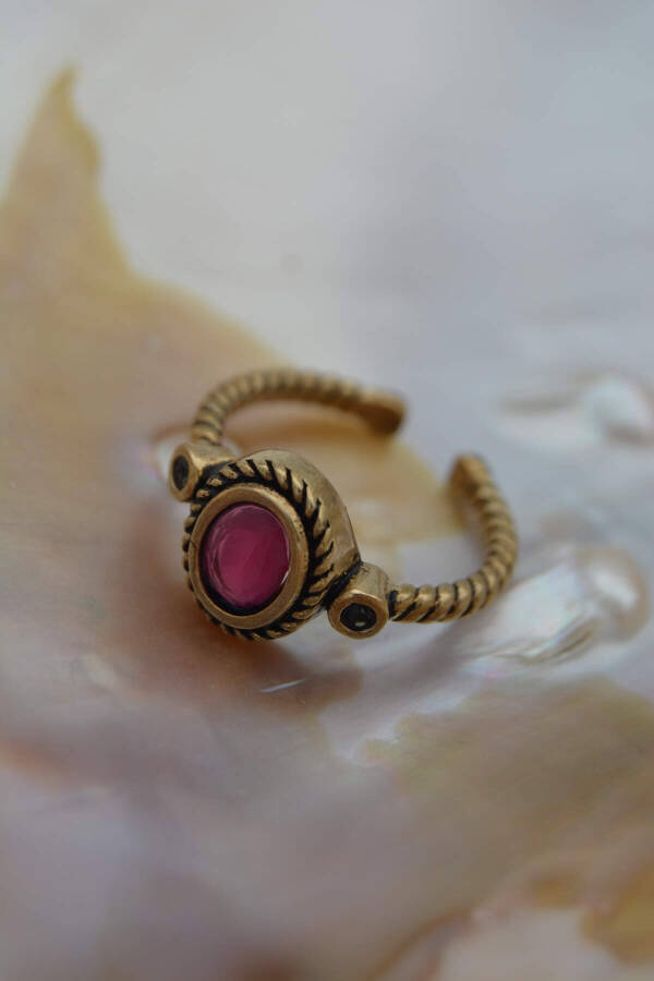 Stone Age Baroque Ruby Ring - 5