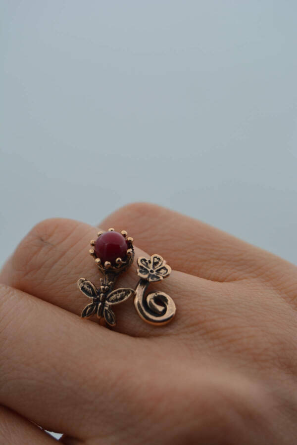 Stone Age Special Carved Coral Ring - 1