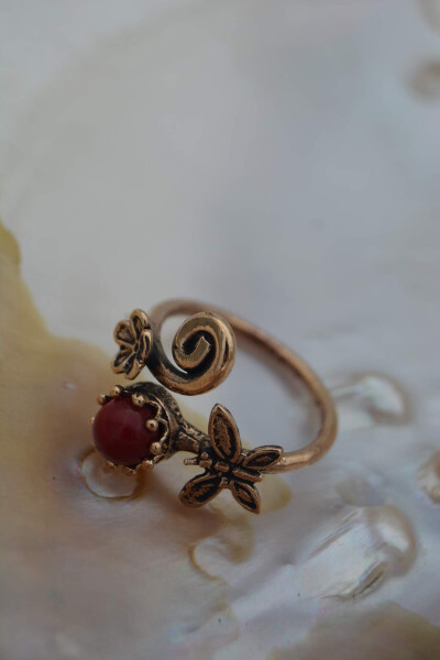 Stone Age Special Carved Coral Ring - 5