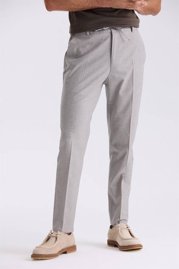 Stone Comfort Fit Elastic Waist Wool Trousers - 5