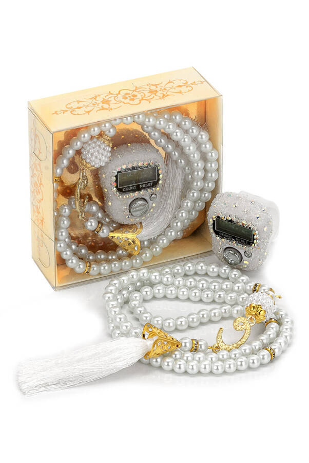 Stone Prayer Beads - Pearl Rosary Gift Set - White - 1