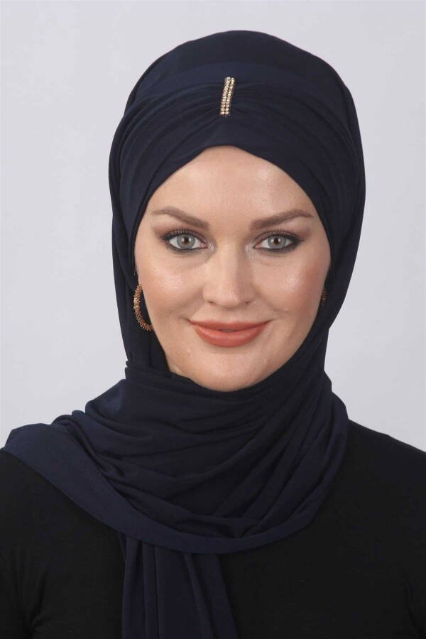 Stone Ready Shawl Navy Blue - 1