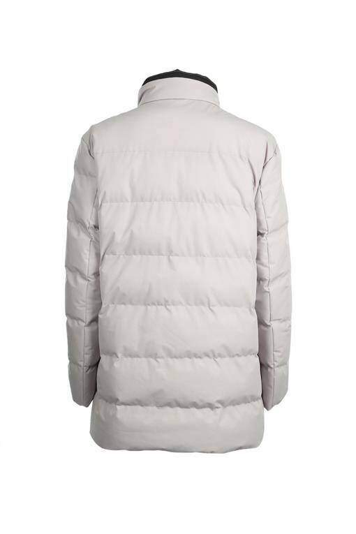 Stone Regular Fit Mandarin Collar Zippered Winter Puffer Jacket - 7