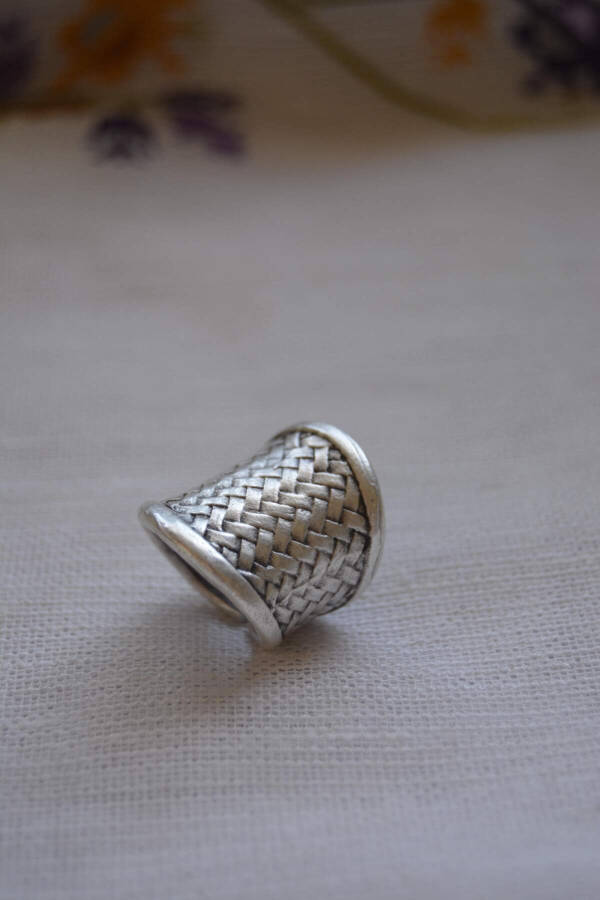 STONEAGE, adjustable silver ring. Boho style. - 2