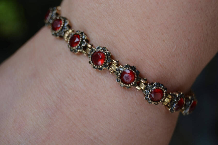 STONEAGE Black Diamond and Root Ruby Women's Bracelet - 3