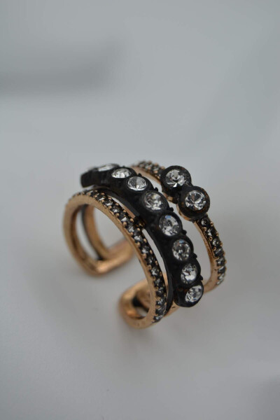 STONEAGE Diamond Mounter Model Bronze Zircon Stone Adjustable Triple Ring - 5