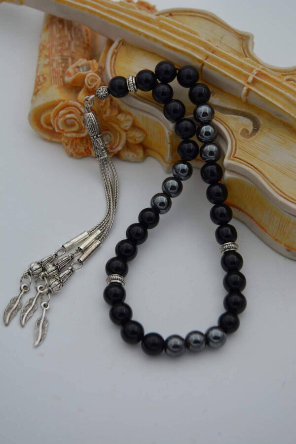 STONEAGE Matte Onyx and Hematite Stone Prayer Beads - 3