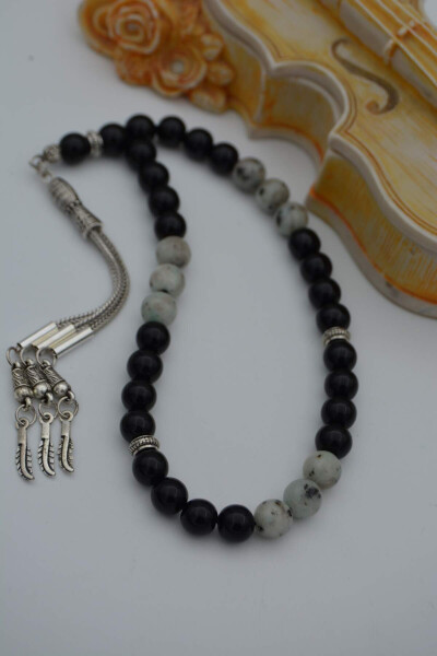 STONEAGE Oniks va Dalmatian Agate toshlardan yasalgan tasbeh - 2