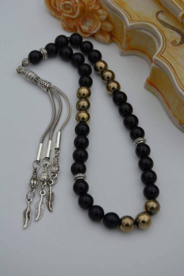 STONEAGE Onyx and Hematite natural stone prayer beads. - 3