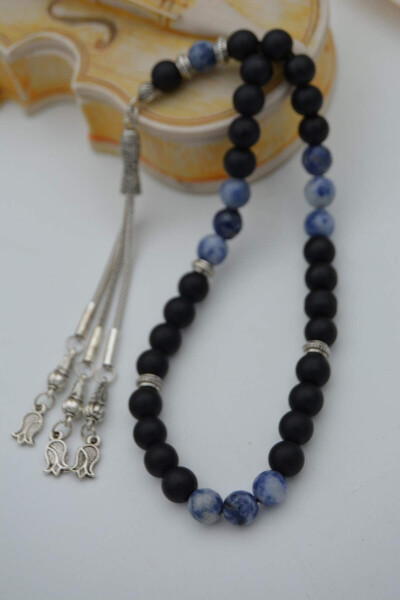 STONEAGE Sodalite and Matte Onyx Natural Stone Prayer Beads - 2