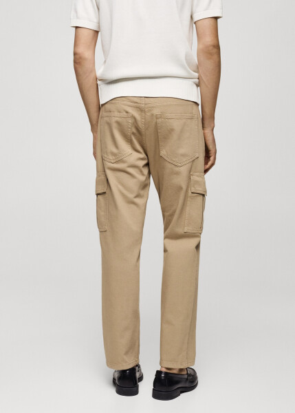 Straight cut cargo jeans - Khaki. - 8