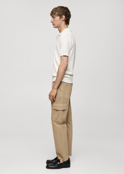 Straight cut cargo jeans - Khaki. - 15